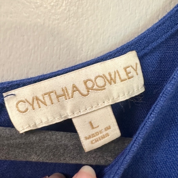 Cynthia Rowley Blue Linen Blend Ruffle Details Tier Maxi Dress~ L - Picture 9 of 14